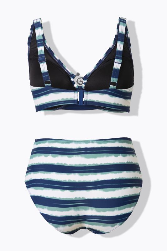 Spiral Ring Striped Bikini Set