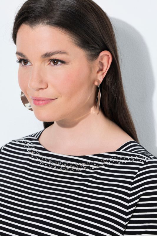 Striped Pima Cotton Boat Neck Tee