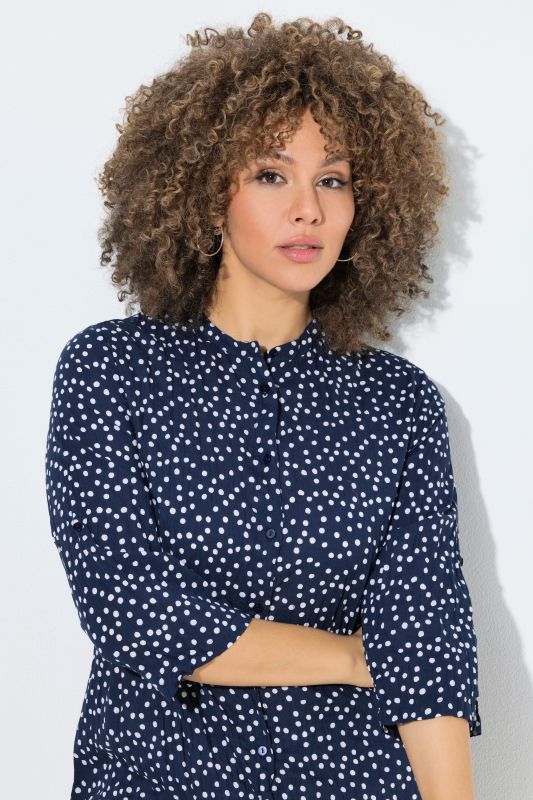 Риза с модерен намачкан вид на точки