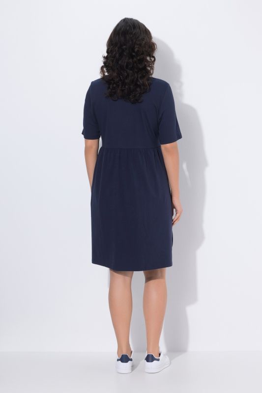 Ribbed Bodice Short Sleeve Jersey Dress