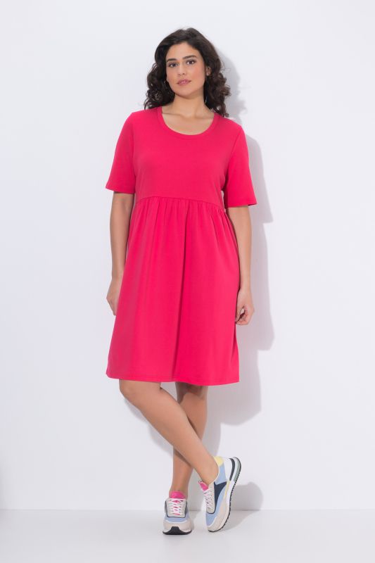 Ribbed Bodice Short Sleeve Jersey Dress