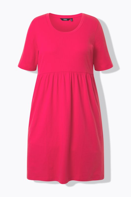 Ribbed Bodice Short Sleeve Jersey Dress