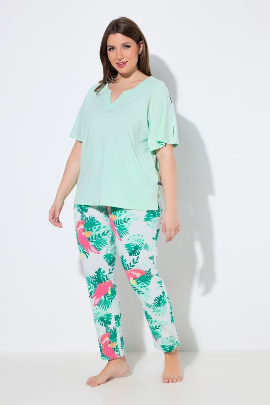 Tropical Bird Short Sleeve Pajama Set