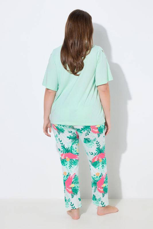 Tropical Bird Short Sleeve Pajama Set