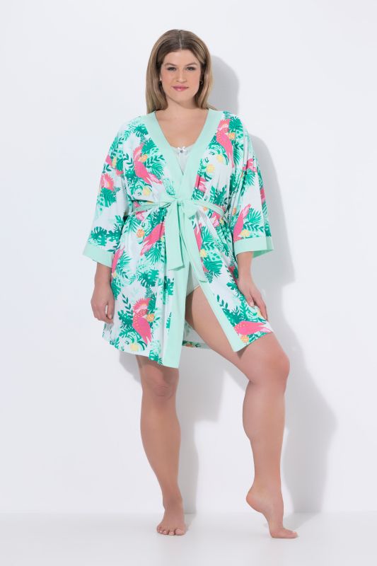 Tropical Bird Short Bathrobe