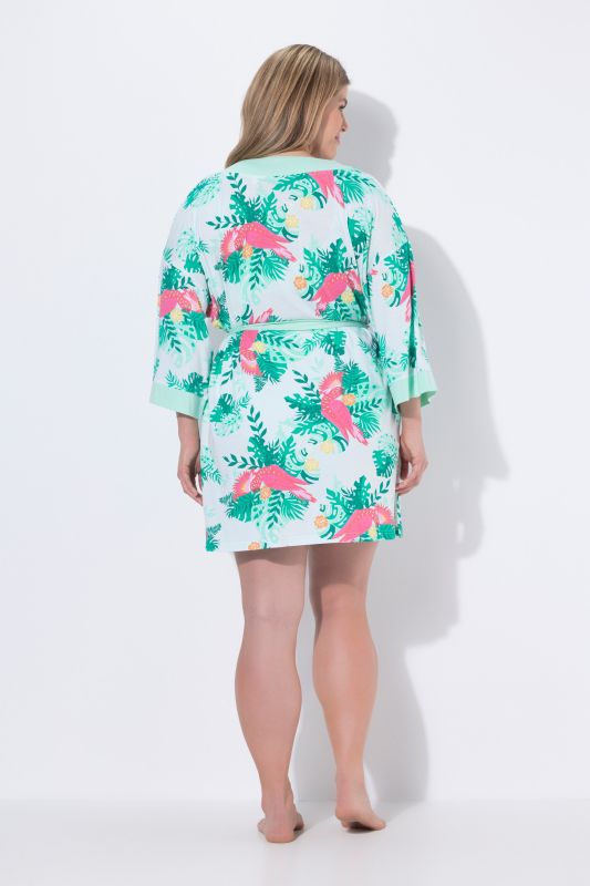 Tropical Bird Short Bathrobe
