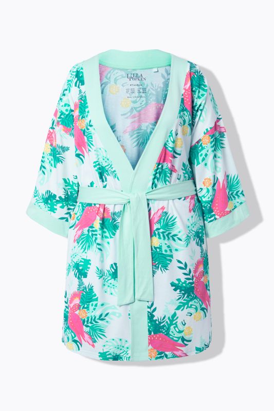 Tropical Bird Short Bathrobe