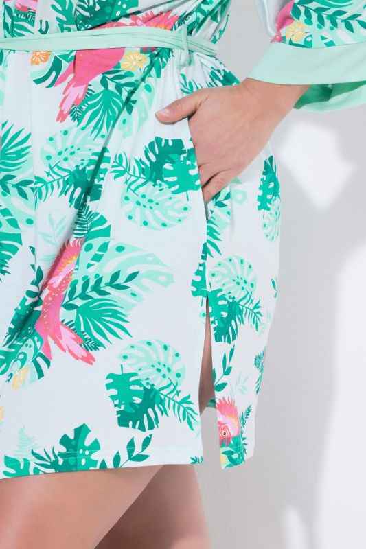 Tropical Bird Short Bathrobe