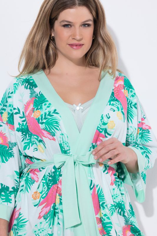 Tropical Bird Short Bathrobe