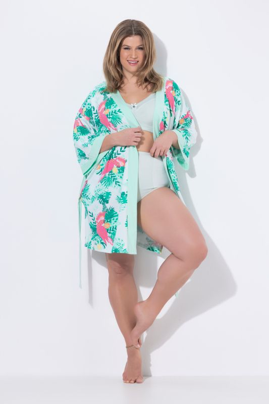 Tropical Bird Short Bathrobe