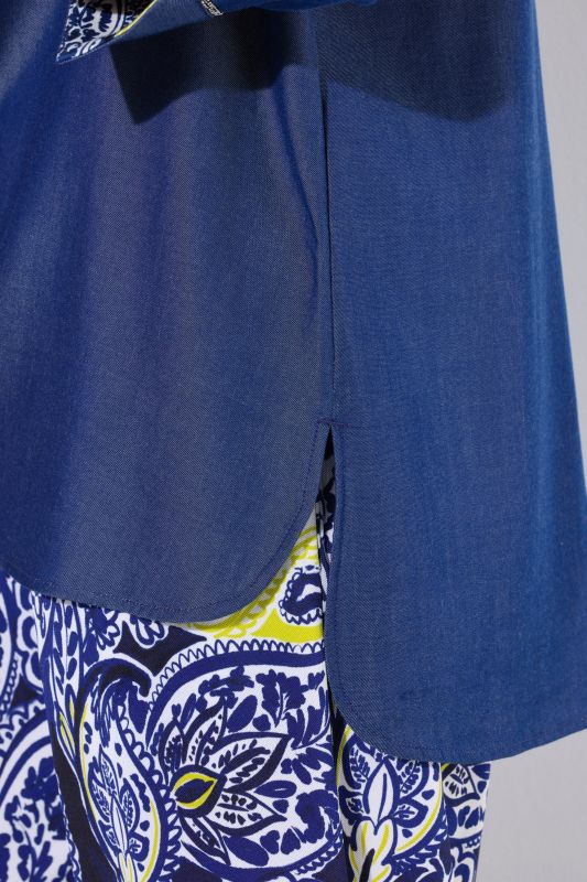 Блуза от лиосел с дънкова визия