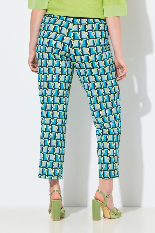 Geometric Print Elastic Waist Jersey Pants