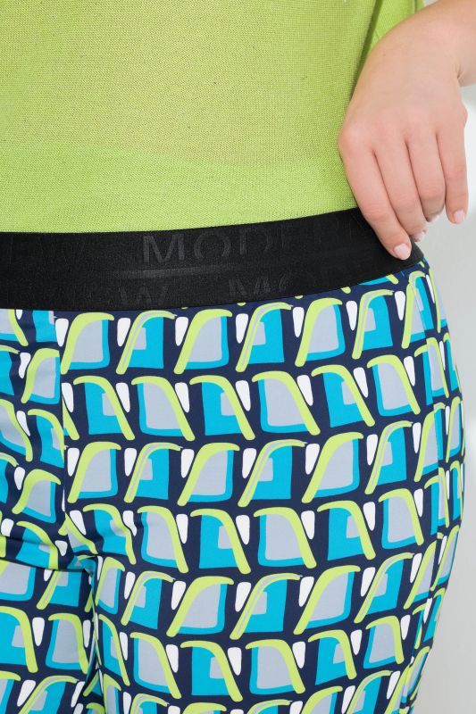 Geometric Print Elastic Waist Jersey Pants