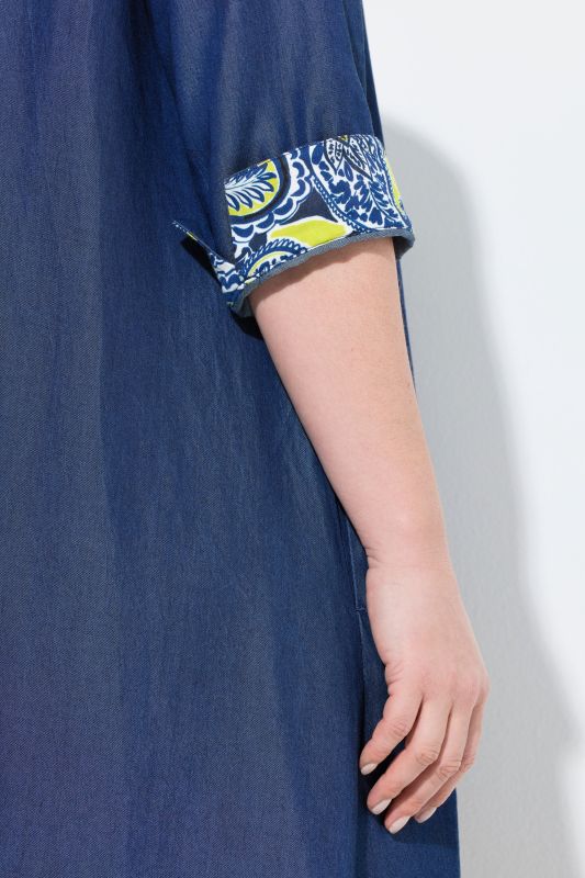 Рокля от лиосел с дънкова визия