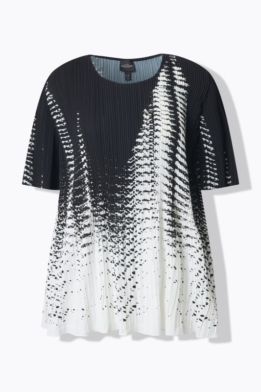 Блуза плисирана с абстрактен принт