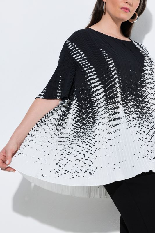 Блуза плисирана с абстрактен принт