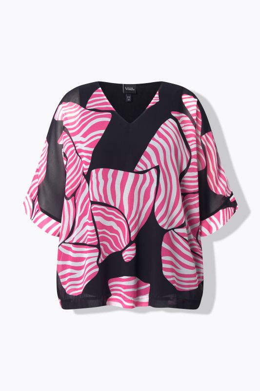 Блуза с шифон и райета