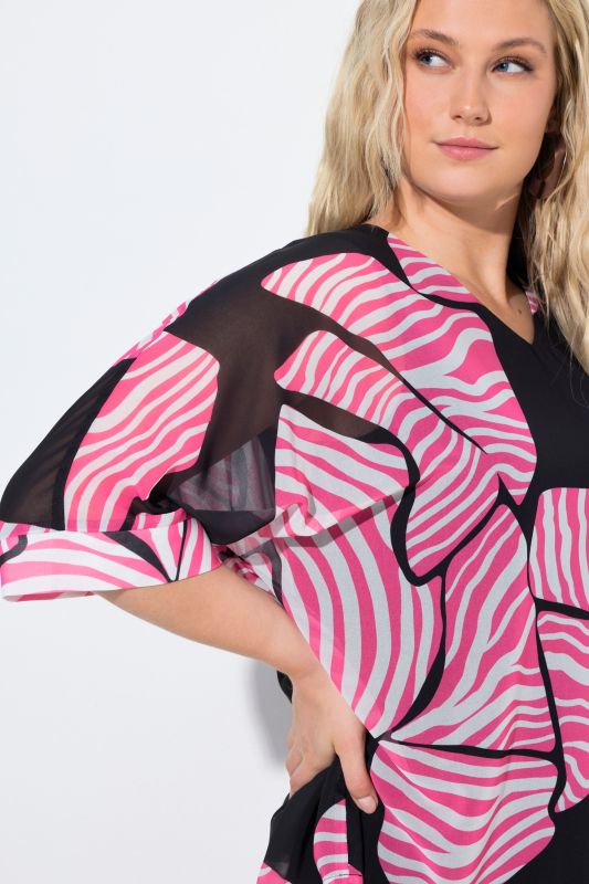 Блуза с шифон и райета