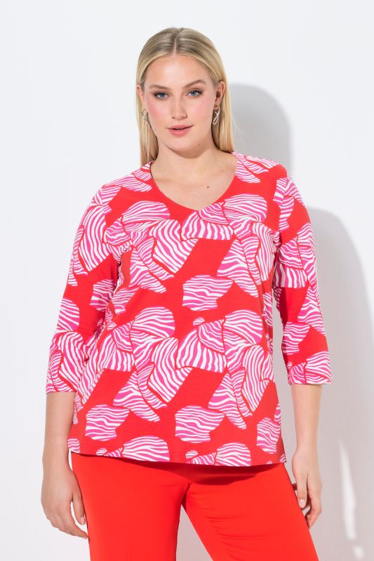 Тениска с раиран графичен принт