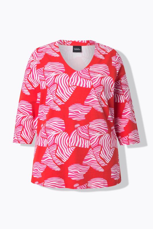 Тениска с раиран графичен принт