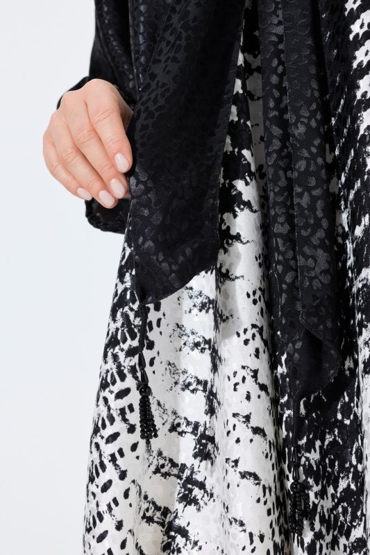 Abstract Print Ribbon Tie Dress