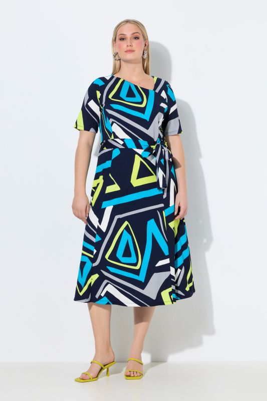 Neon Geometric Print Dress
