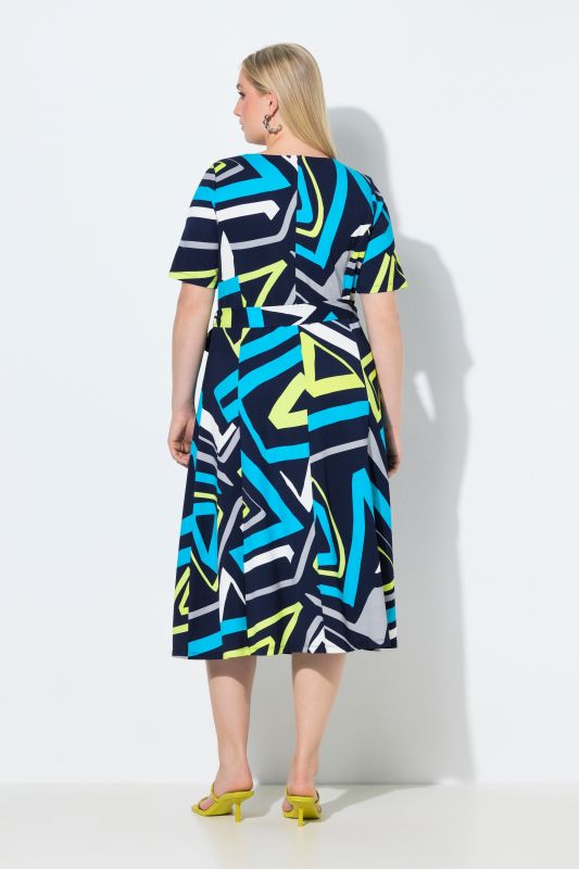 Neon Geometric Print Dress