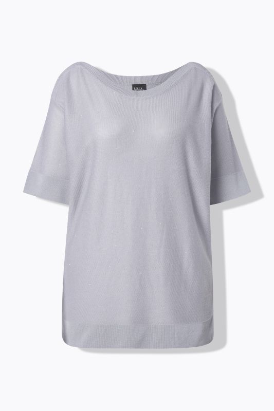 Пуловер с пайети и къси ръкави