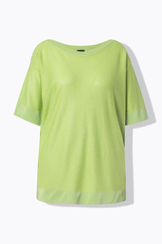 Пуловер с пайети и къси ръкави