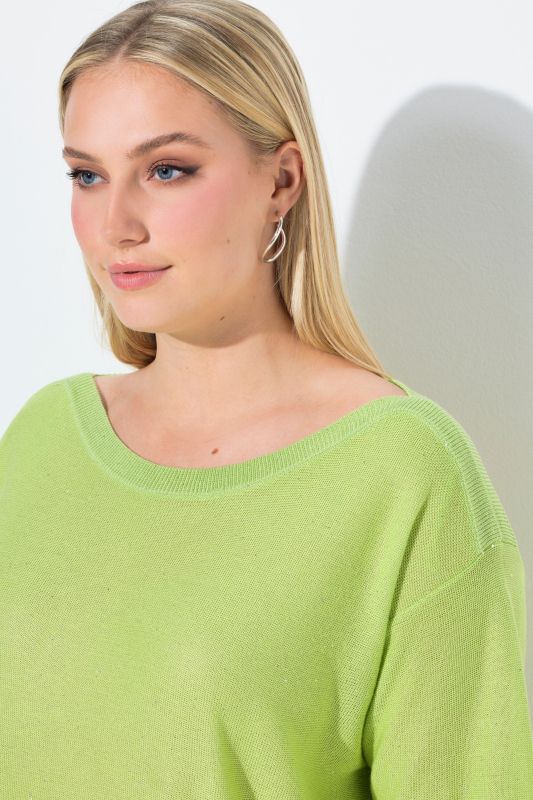 Пуловер с пайети и къси ръкави