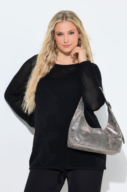 Sequined Floral Motif Sweater