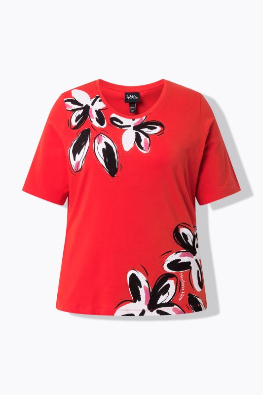 Тениска с принт на цвете