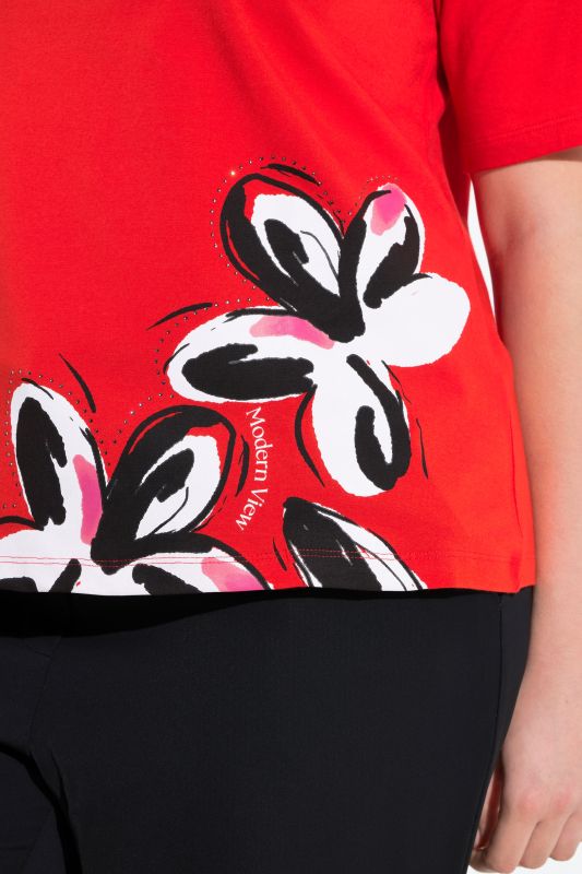 Тениска с принт на цвете