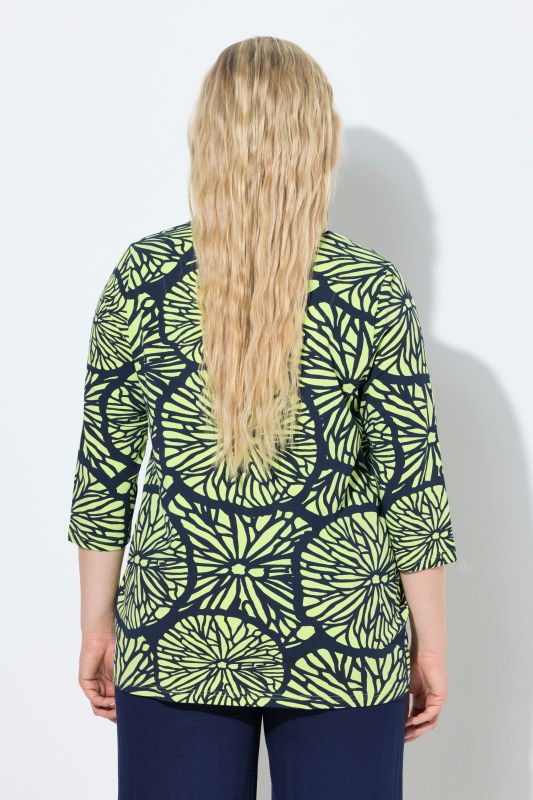 Тениска с принт на лайм