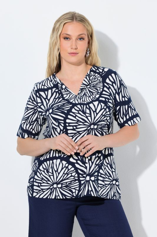 Тениска с принт на лайм