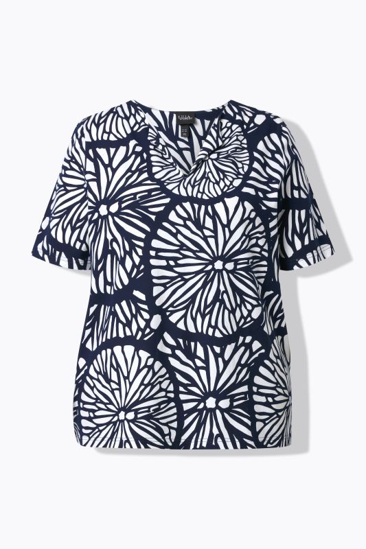 Тениска с принт на лайм