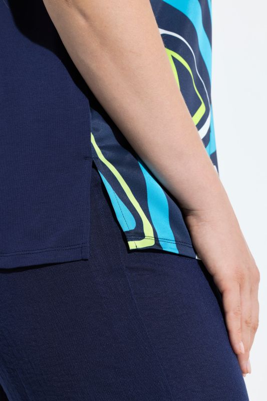 Тениска с неонов геометричен принт