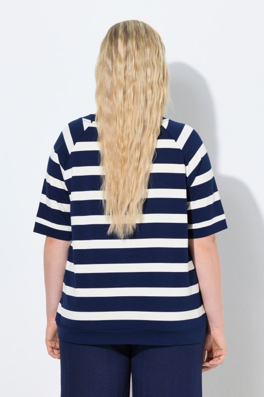 Тениска с графичен принт на лайм и райета