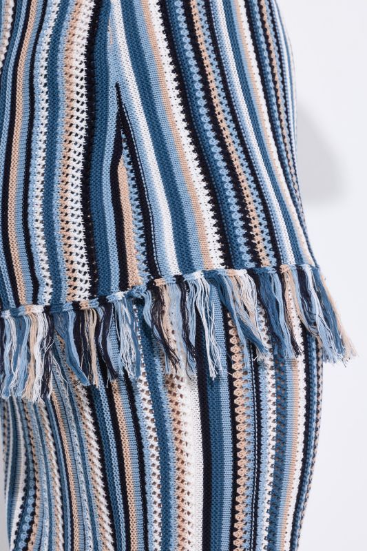 Eco Cotton Striped Openwork Knit Tank