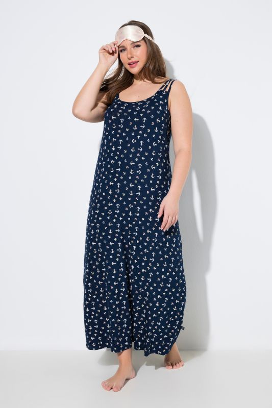 Anchor Print Sleeveless Nightgown