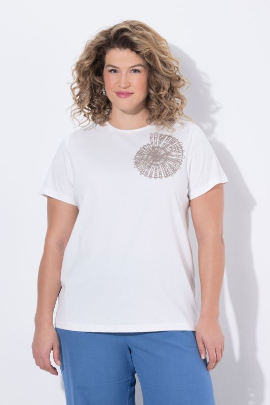 Тениска с бродерия на раковина