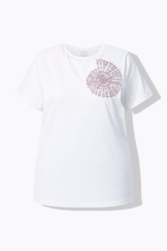 Тениска с бродерия на раковина