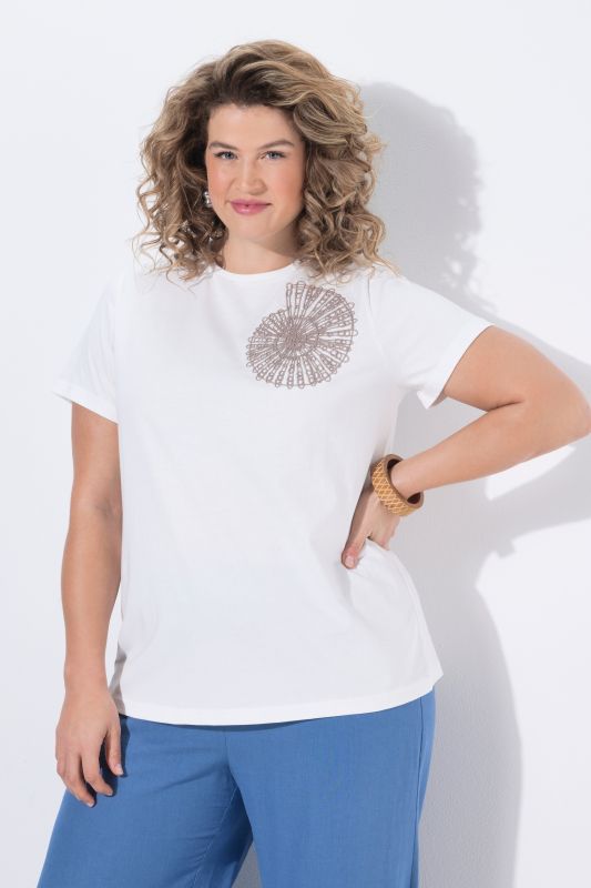 Тениска с бродерия на раковина