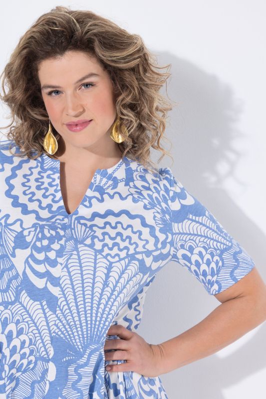 Eco Cotton Shell Print Knit Tunic