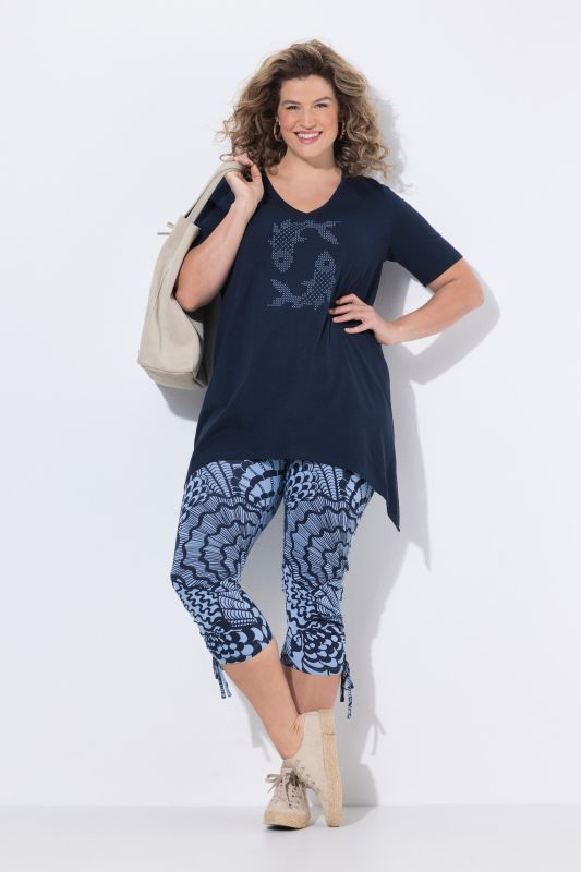 Eco Cotton Fish Cross Stitch Knit Tunic