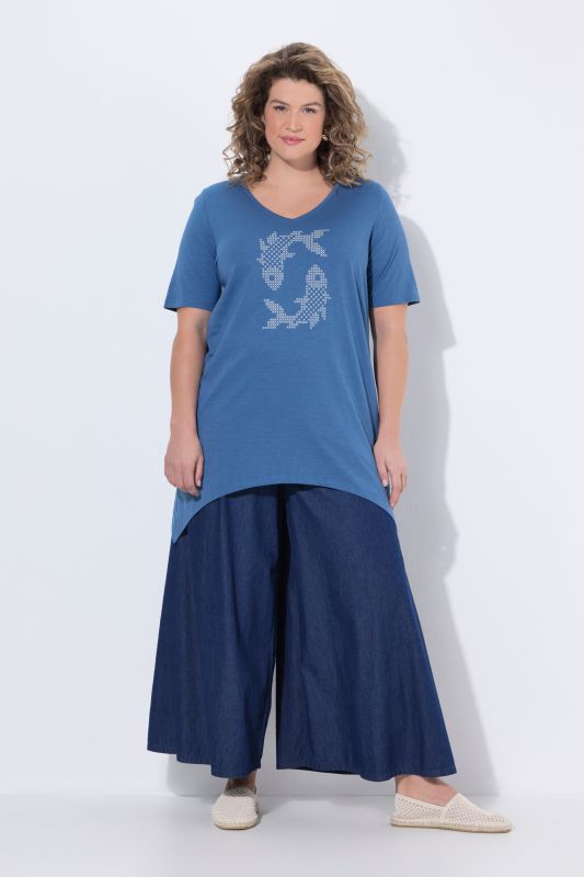 Eco Cotton Fish Cross Stitch Knit Tunic