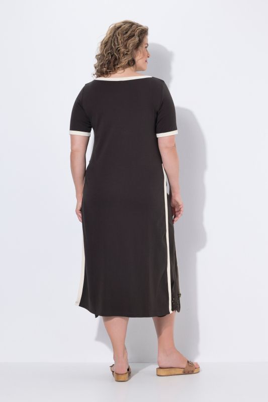 Тениска дълга с раиран акцент