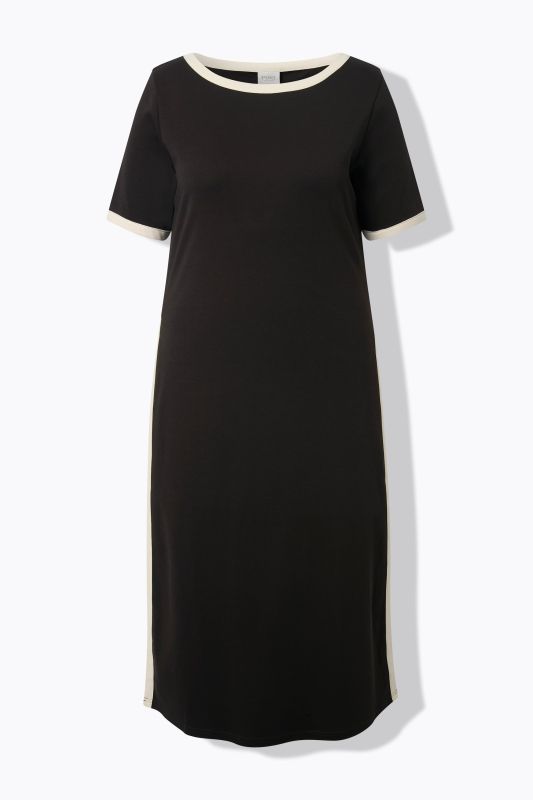 Тениска дълга с раиран акцент