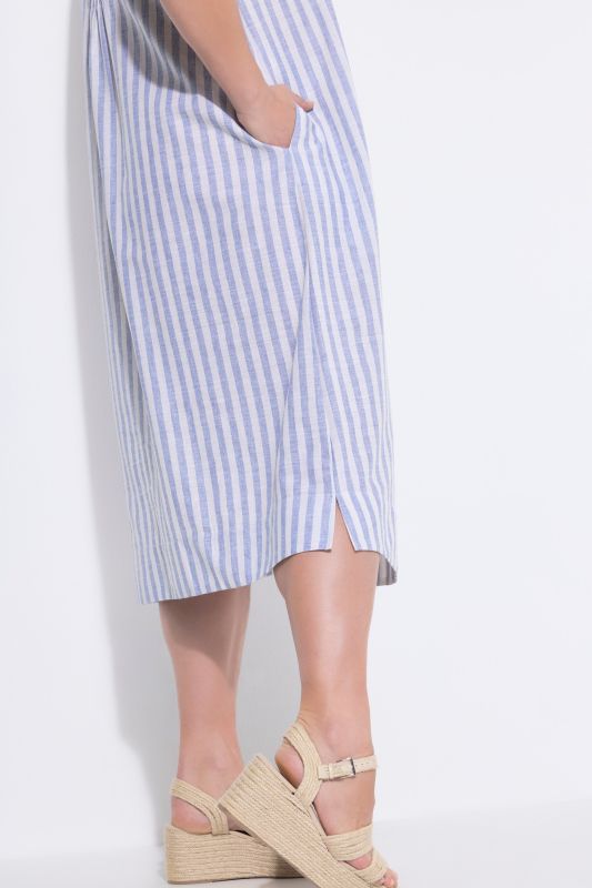 Eco Cotton Striped Pintuck Dress