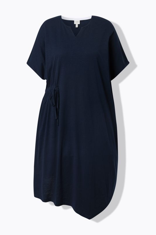 Рокля памучна с асиметрична драперия